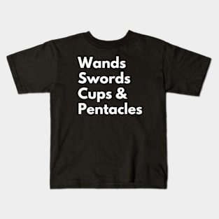 Wands, Swords, Cups & Pentacles Kids T-Shirt